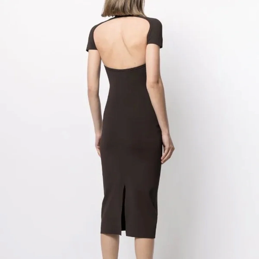 SOLD - KHAITE Piera Dress in Brown (cutout detail) - Picture 4 of 6